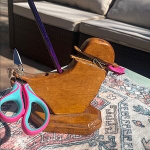 Wooden Bird Shaped Desk Organizer